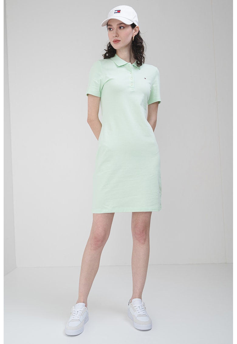Rochie polo cambrata cu logo discret