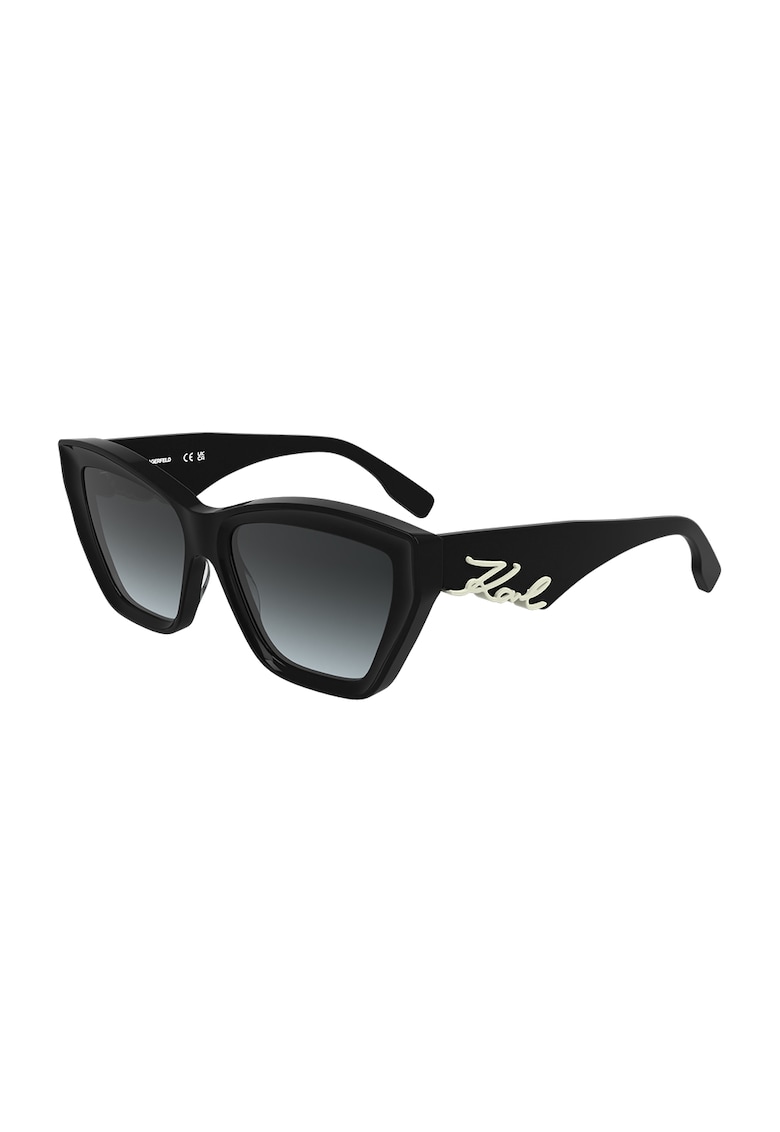 Ochelari de soare cat-eye cu logo - Negru