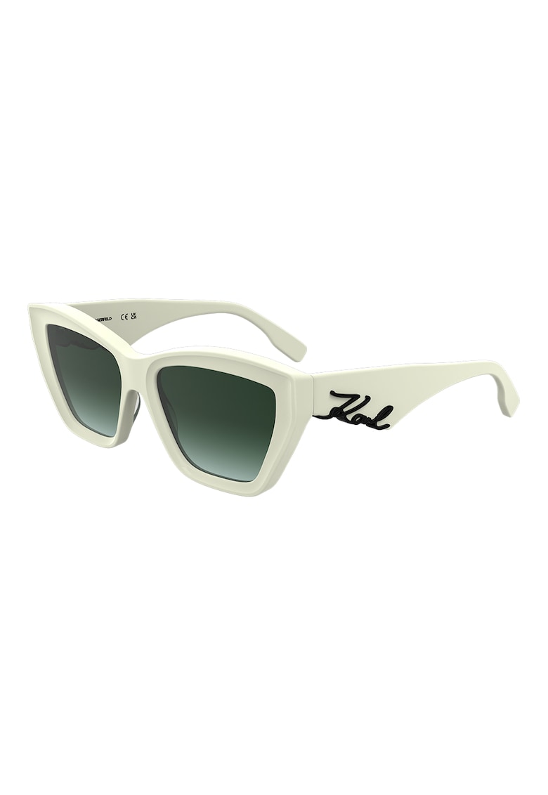 Ochelari de soare cat-eye cu logo - Alb murdar