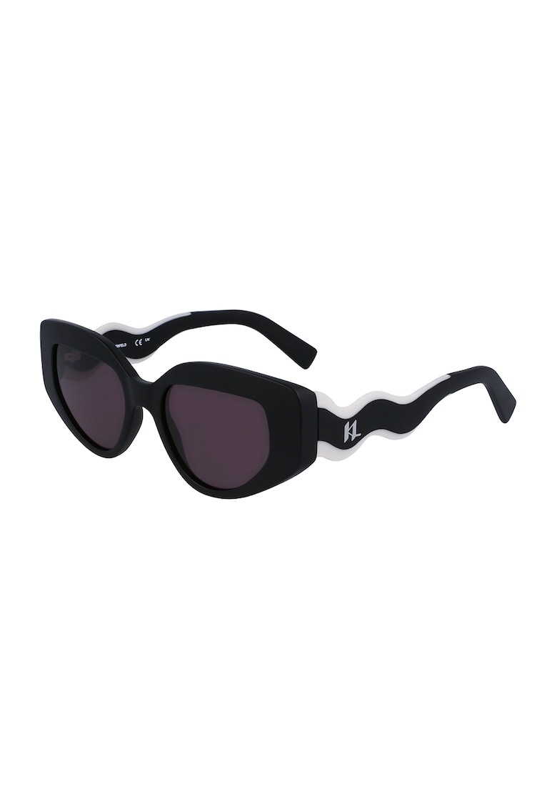 Ochelari de soare cat-eye - Alb/Negru