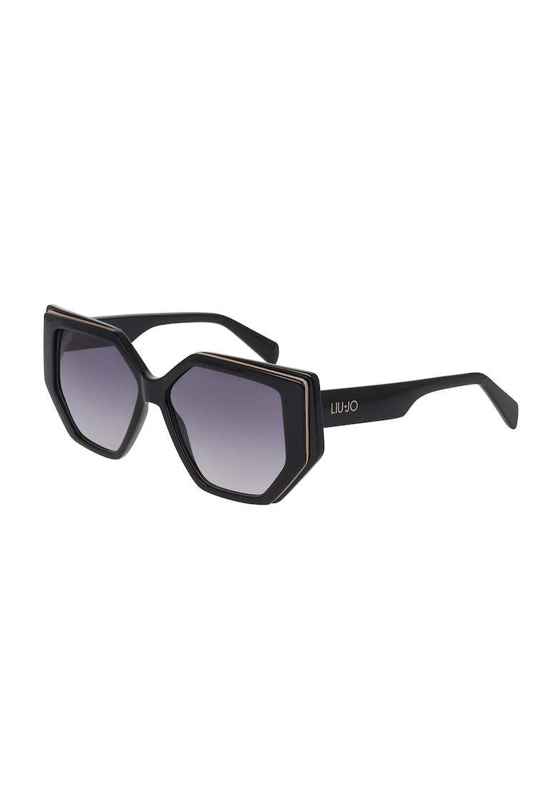Ochelari de soare hexagonali cu lentile in degrade - Negru