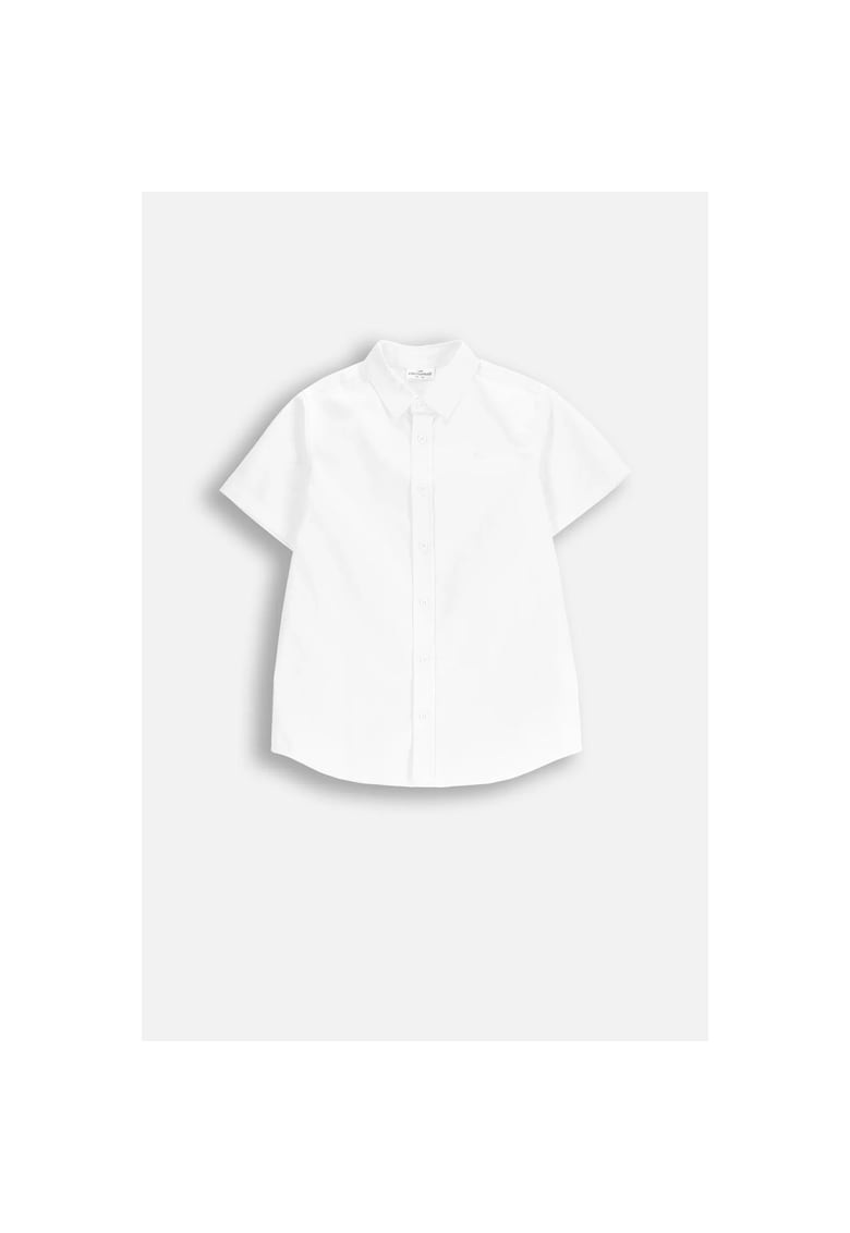 Camasa cu maneca scurta bumbac - broderie decorativa - alb