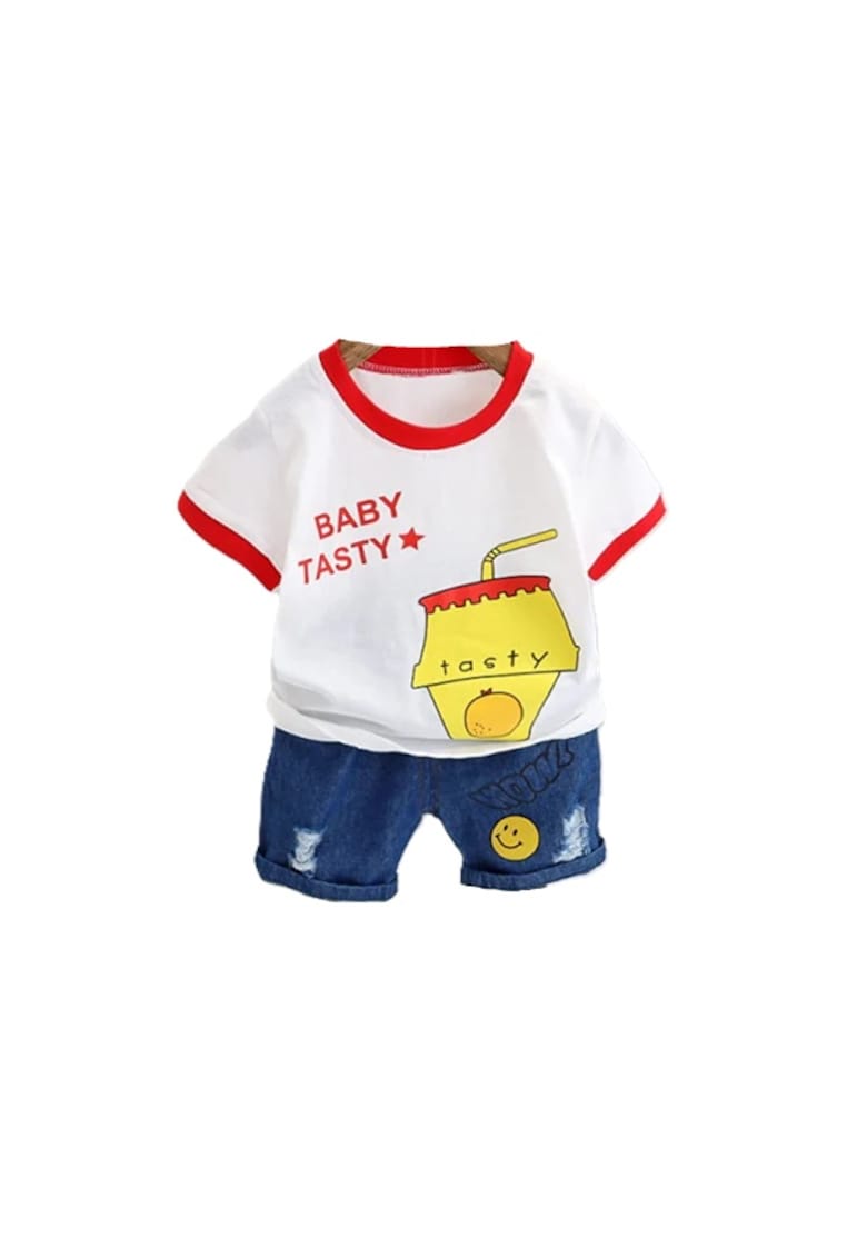 Compleu Model Baby Tasty - Baieti - Maneca scurta - Multicolor - 3-6 luni -