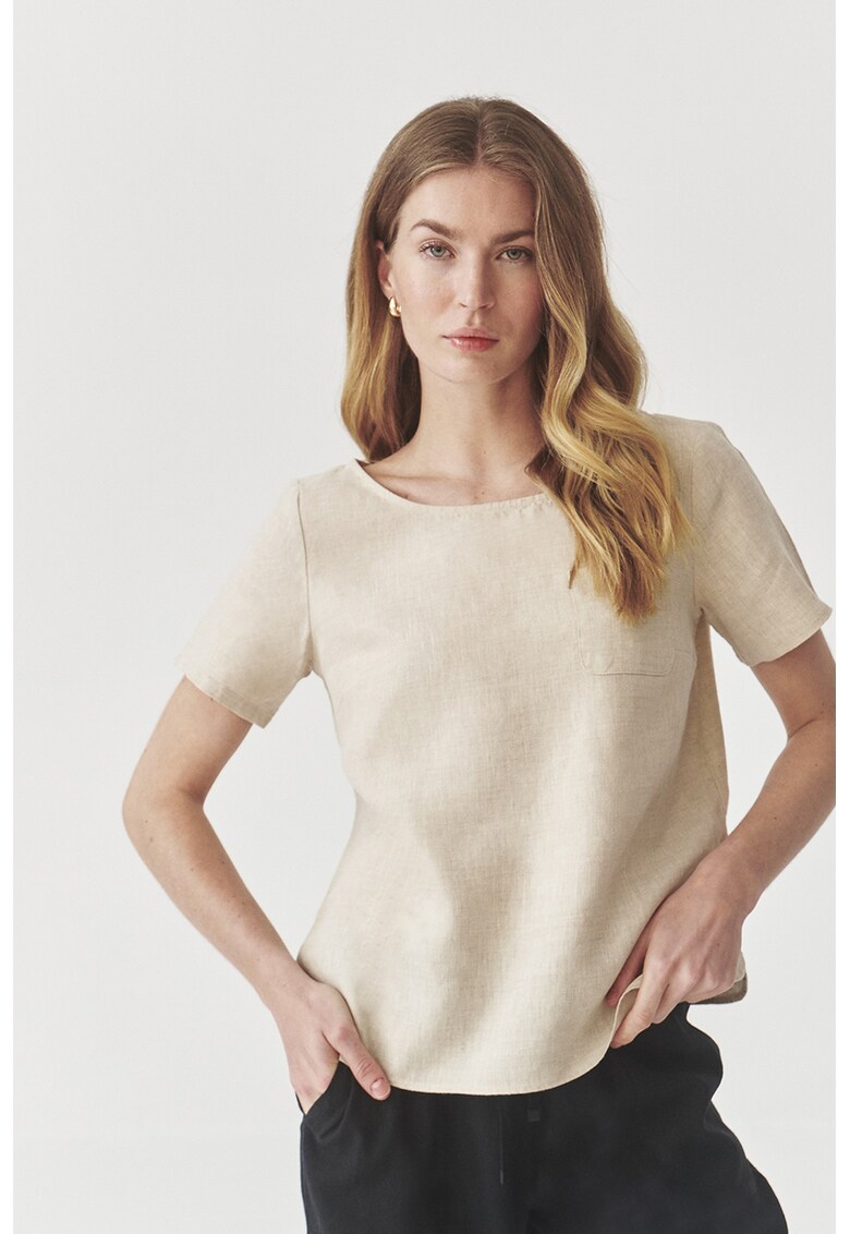 Tricou uni de in - Maro nisip