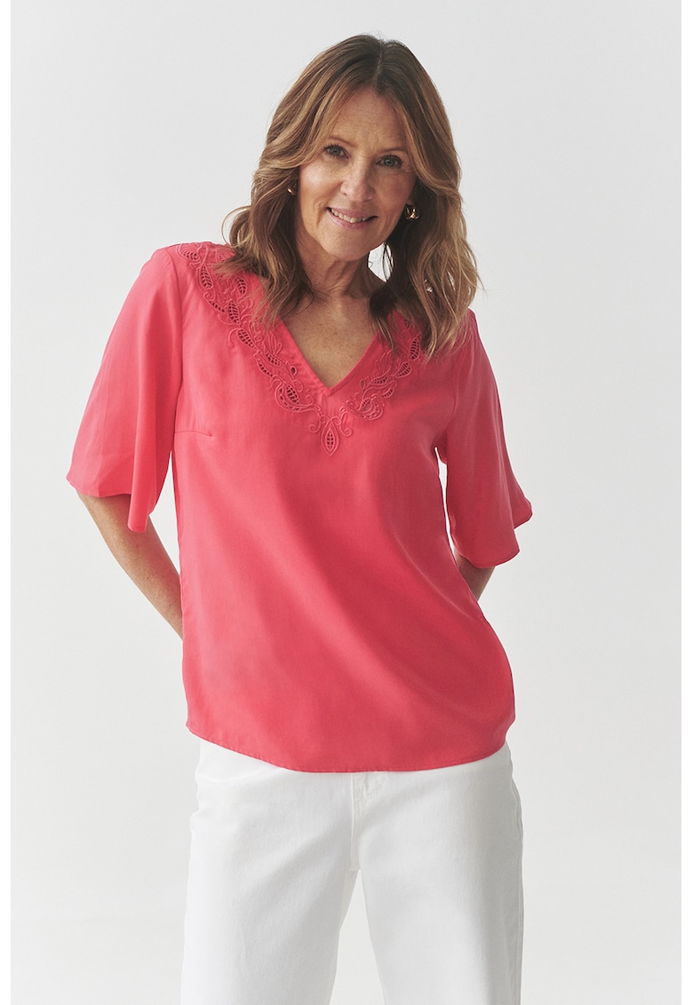 Bluza din lyocell cu maneci medi fluture