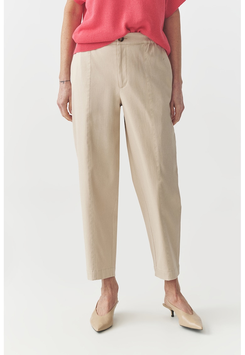 Pantaloni drepti cu model uni