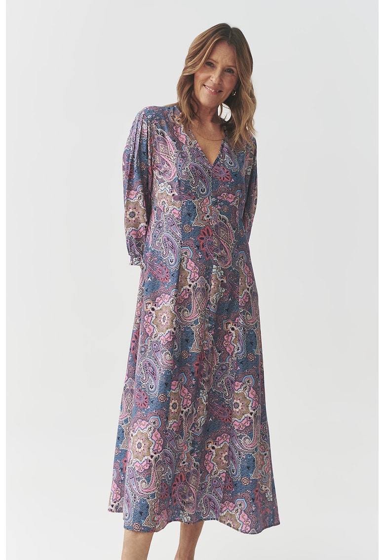 Rochie cu maneci medii si imprimeu