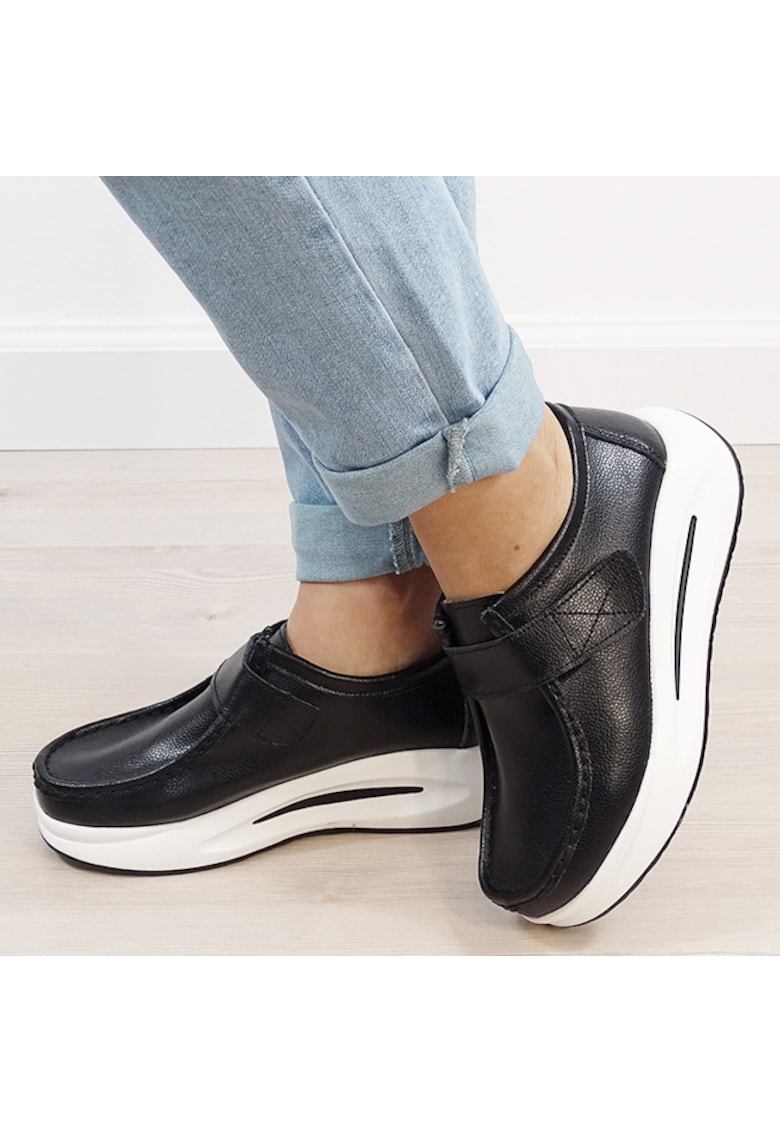 Mocasini negri din piele naturala WKS01 M7 16700