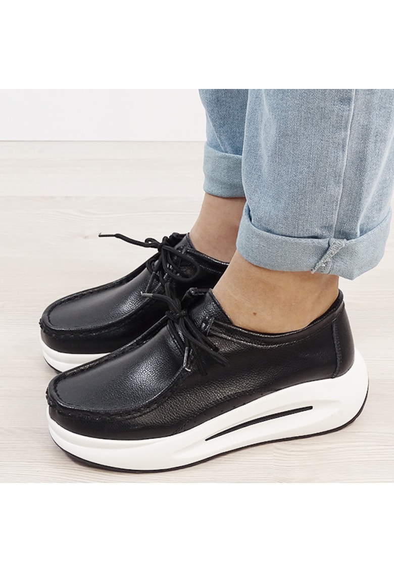 Mocasini negri din piele naturala WKS02 M7 16737