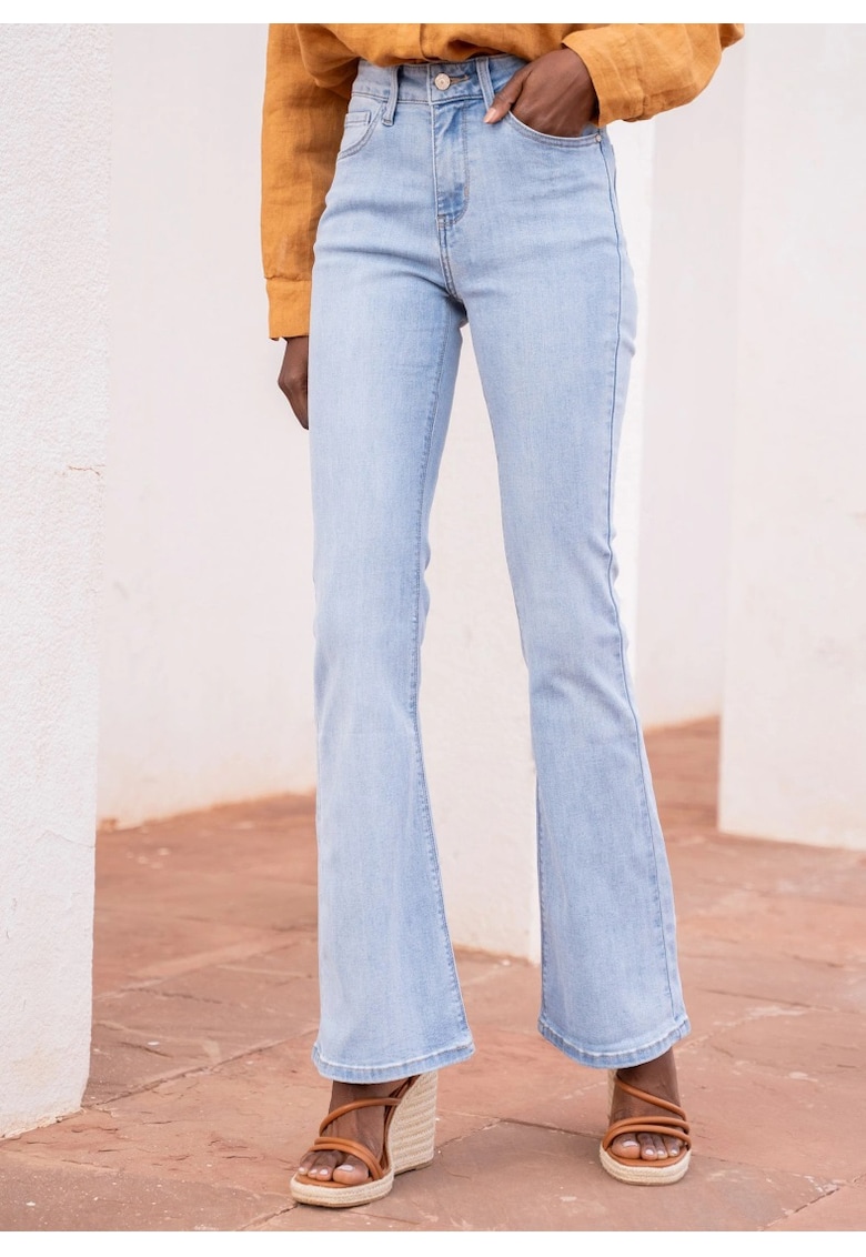 Blugi dama evazati  albastru deschis JD292C-1 16697 Blugi dama evazati  albastru deschis JD292C-1 16697