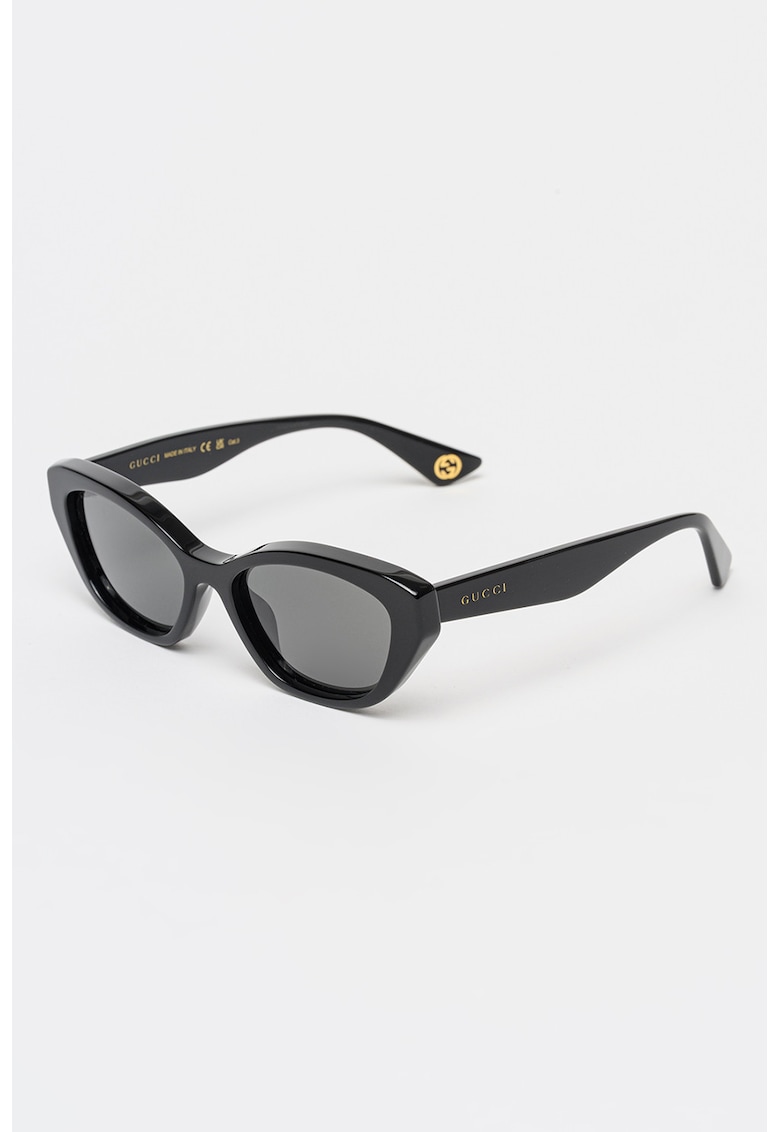 Ochelari de soare cat-eye cu lentila cu culoare uniforma