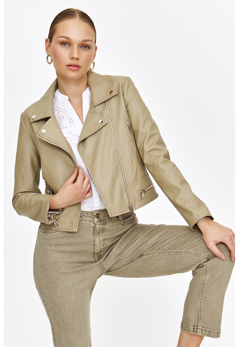 Blugi drepti cu talie inalta - Grej