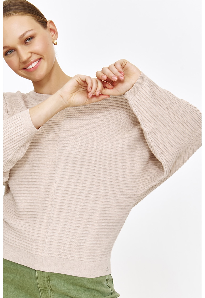 Pulover striat cu maneci liliac