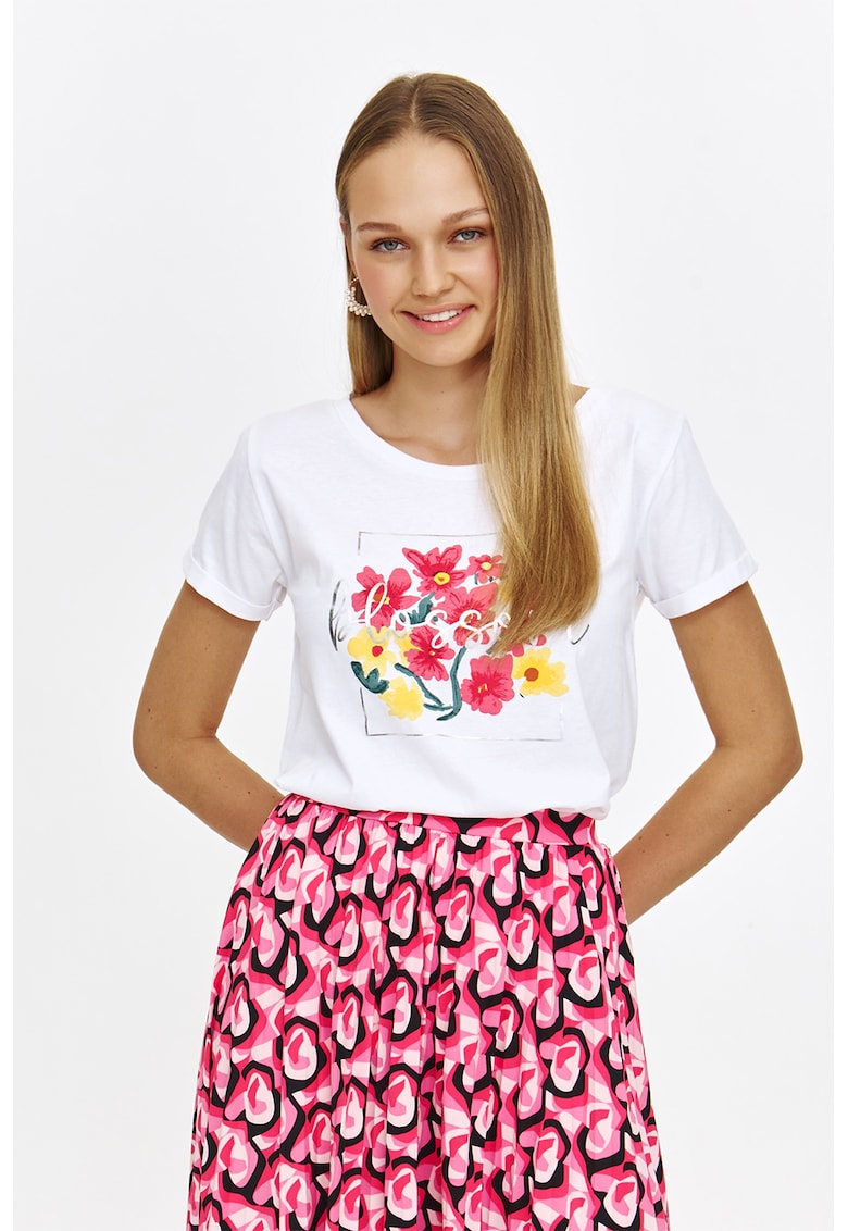 Tricou cu decolteu rotund si imprimeu