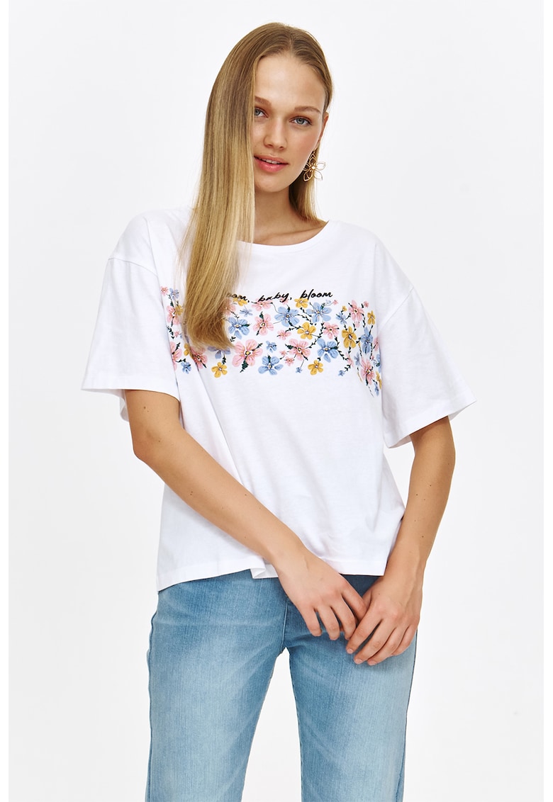 Tricou cu decolteu rotund - imprimeu grafic si text