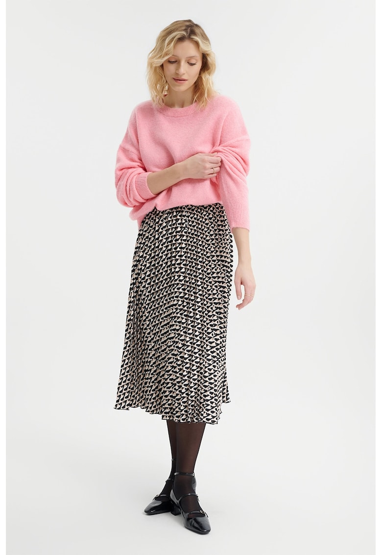 Fusta midi cu pliuri si model