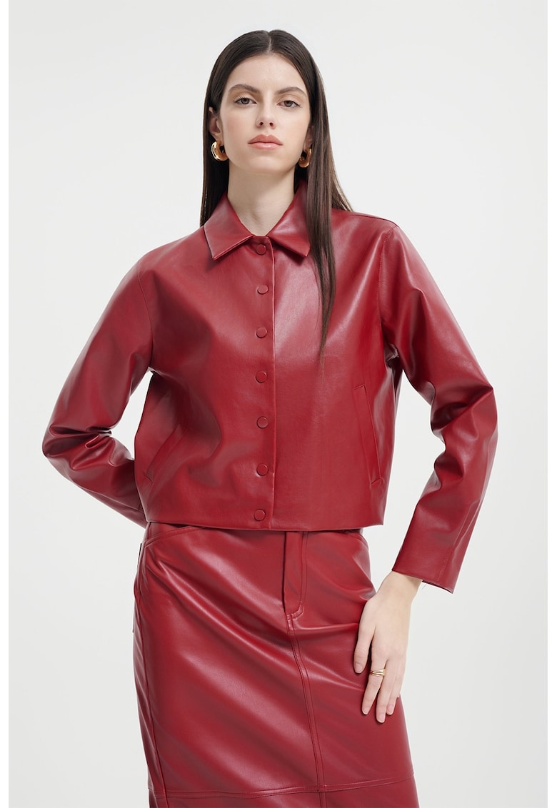 Fusta midi de piele ecologica