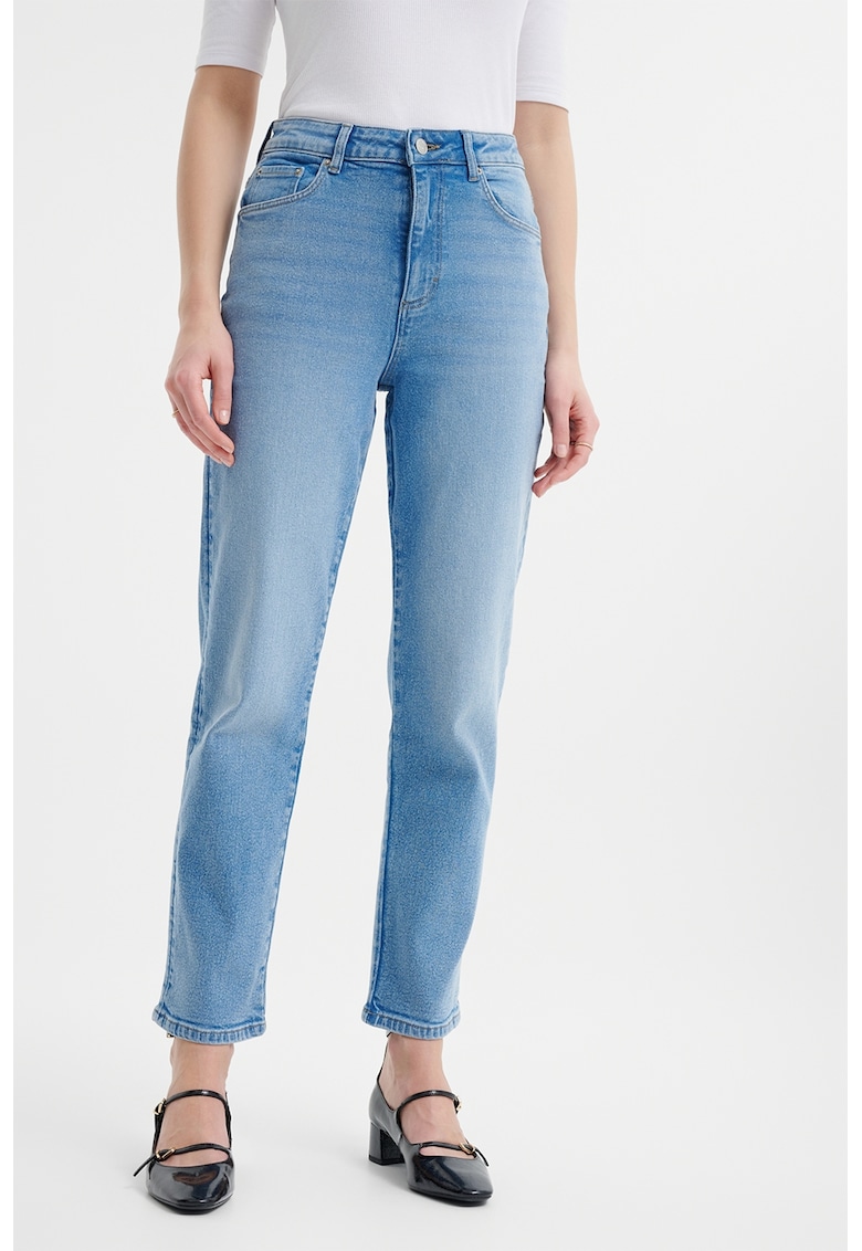 Blugi cu talie inalta - Albastru deschis
