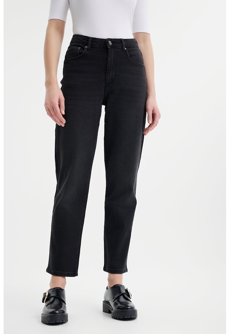 Blugi cu talie inalta - Negru