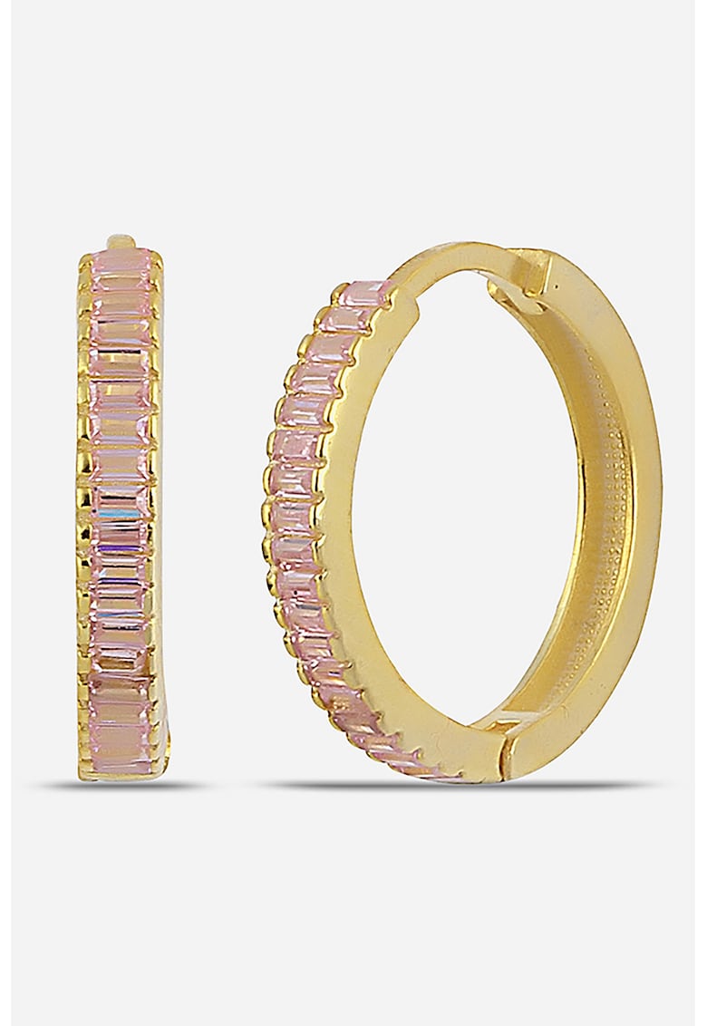 Cercei rotunzi din argint cu zirconia