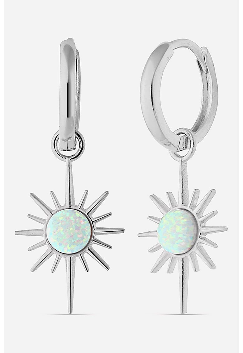 Cercei din argint veritabil 925 cu elemente din opal cu soare