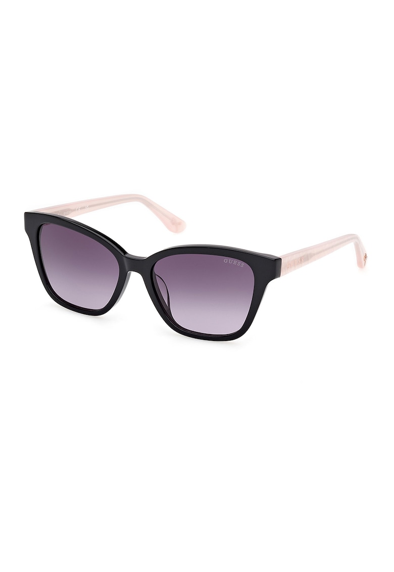 Ochelari de soare cat-eye cu lentile in degrade - Negru/Roz pal