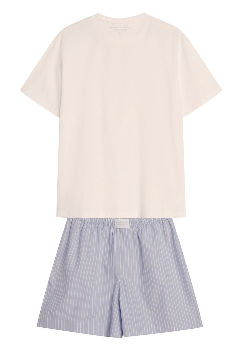 Pijama dama Nanda crem - albastru aprins