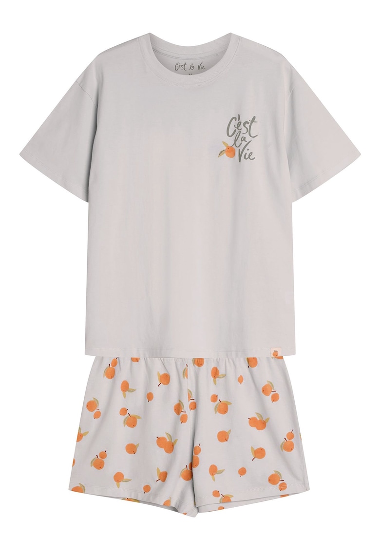 Pijama dama Naranja albastru pal - portocaliu