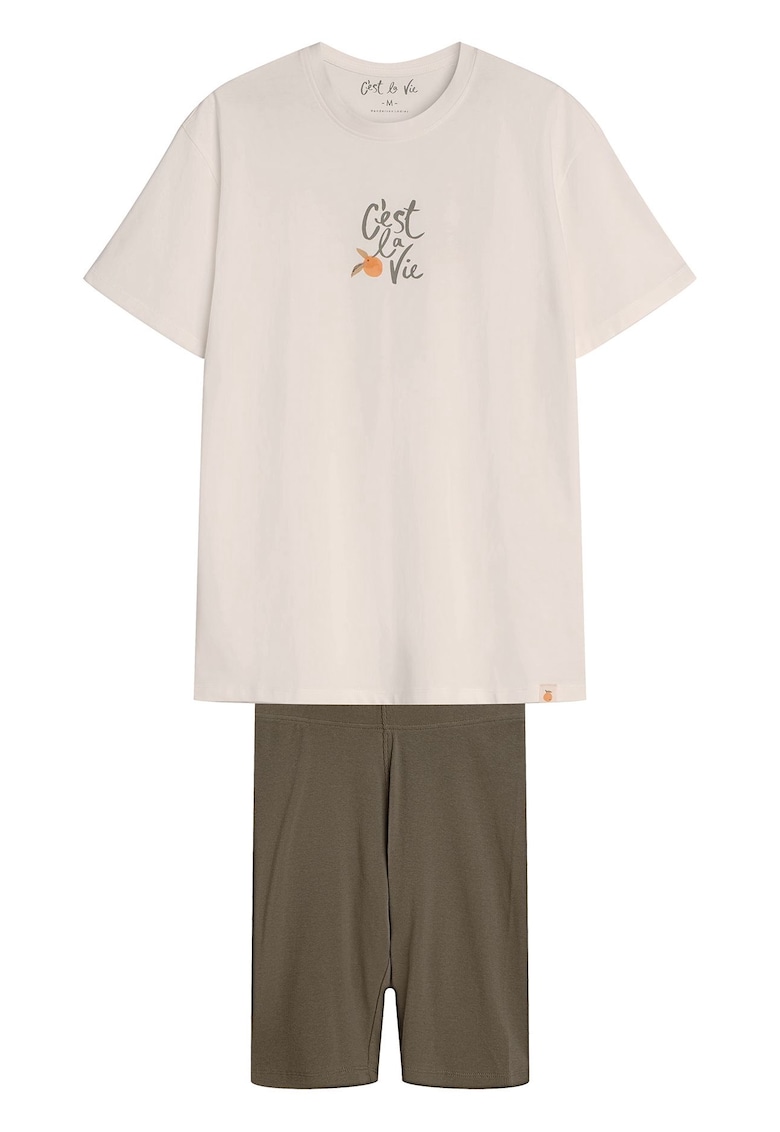 Pijama dama Naranja crem - khaki