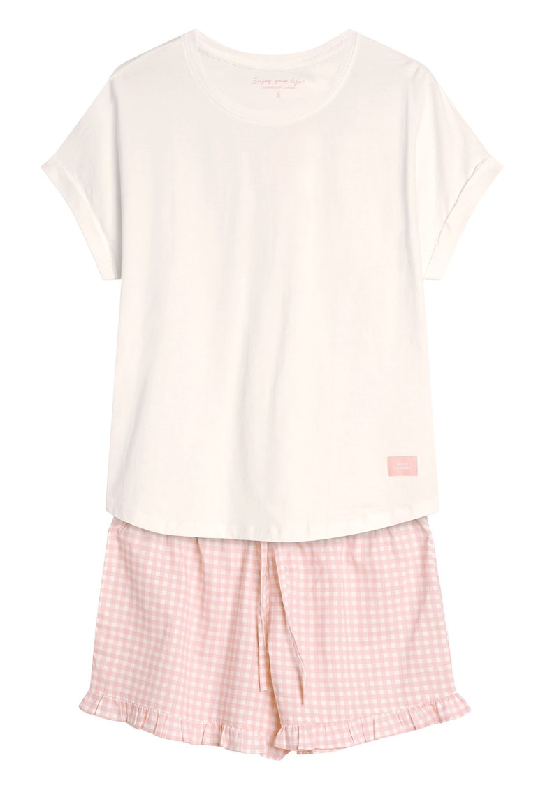 Pijama dama Narella roz - crem - Carouri