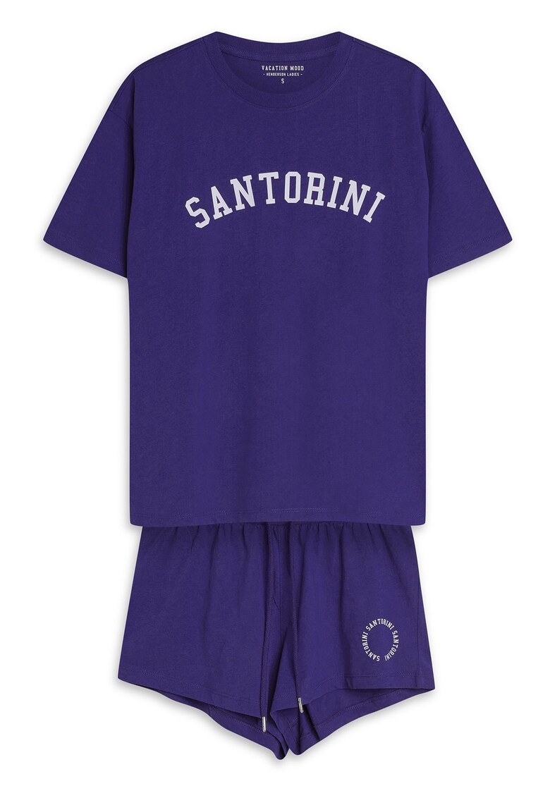 Pijama dama Nimes albastru - Text