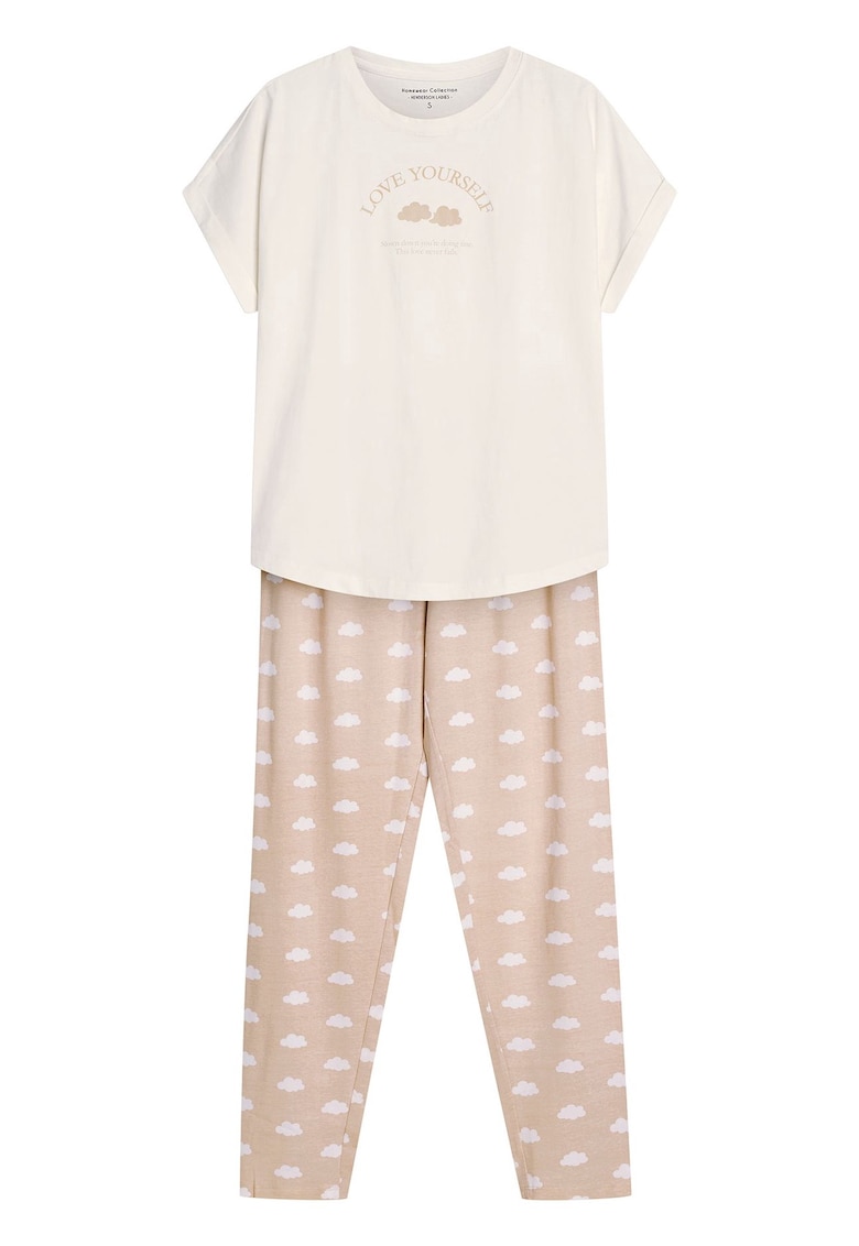 Pijama dama Nubes bej crem XXL