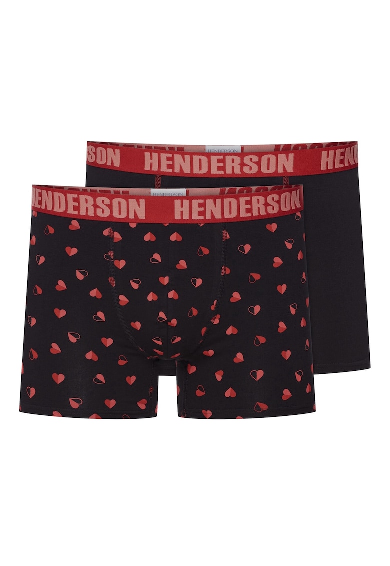 Boxeri Spot set de 2 perechi negru - rosu