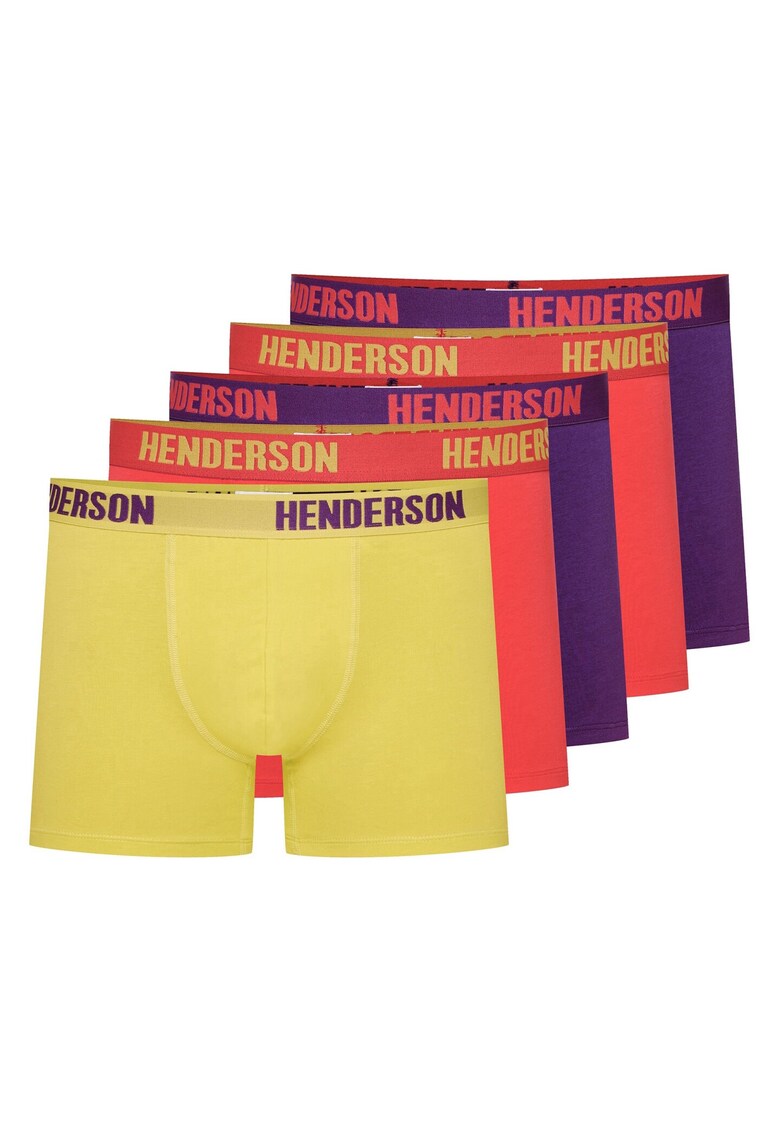 Boxeri (crac mai lung)Offset set de 5 perechi verde lamaie - violet - rosu