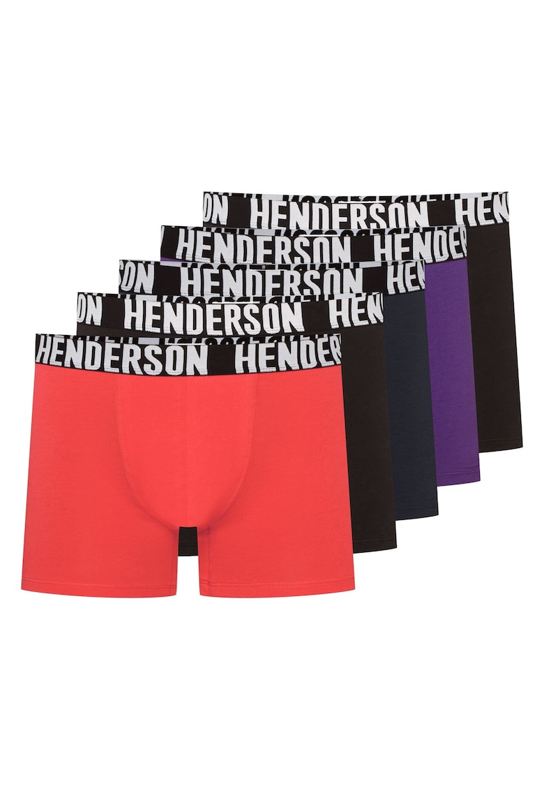 Boxeri (crac mai lung)Opener set de 5 perechi rosu - negru - albastru inchis - violet - negru