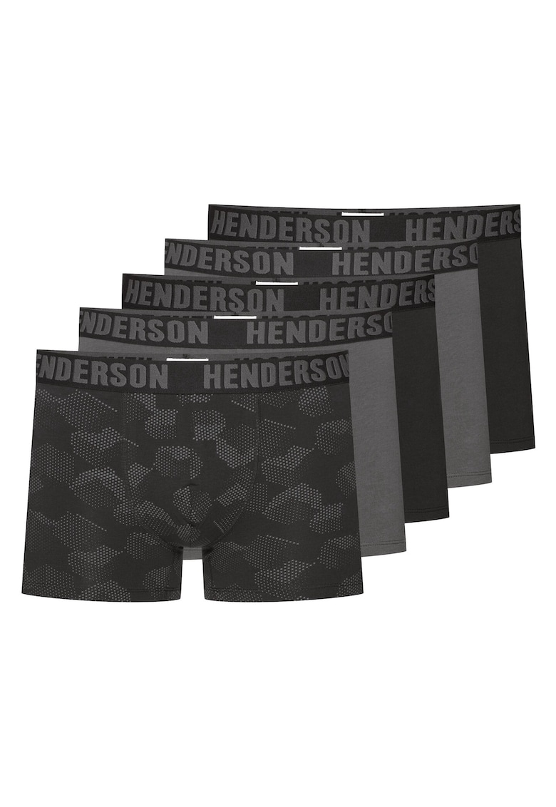 Boxeri (crac mai lung) set de 5 perechi Soul Negru - Gri