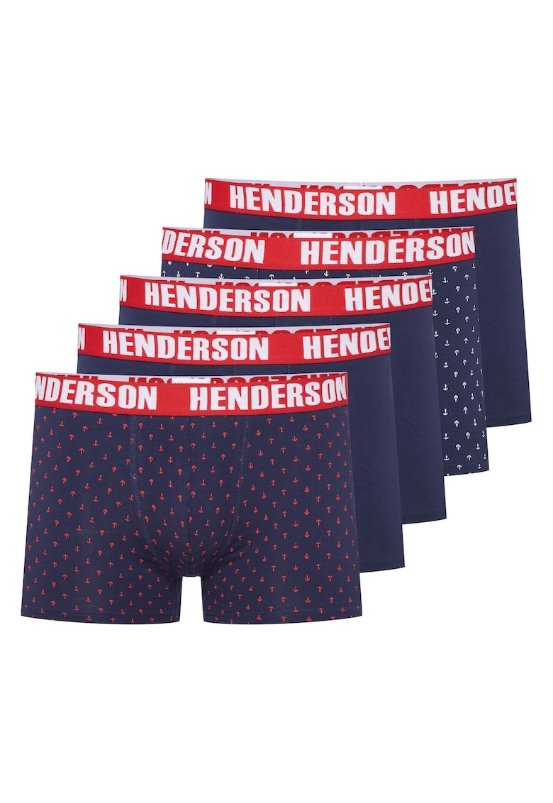 Boxeri (crac mai lung) Ohio set de 5 perechi Bleumarin - rosu