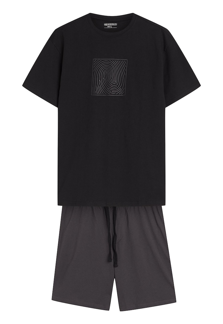 Pijama barbati Outbox negru - gri - Multicolor