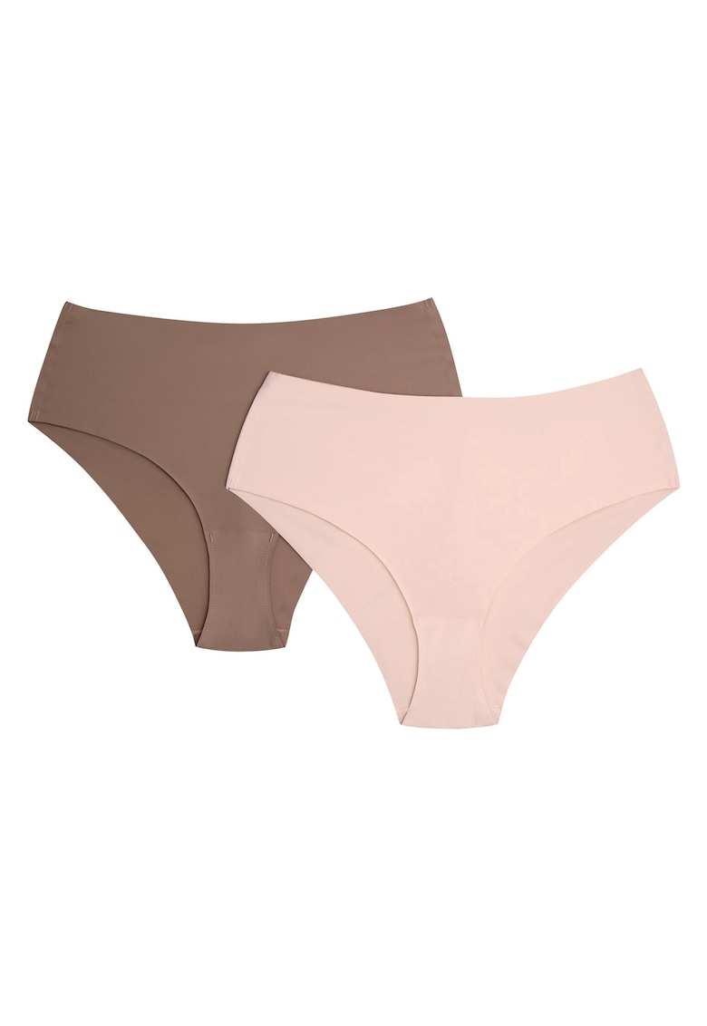 Chiloti cu talie inalta Bump  set din 2 perechi Bronz - bej