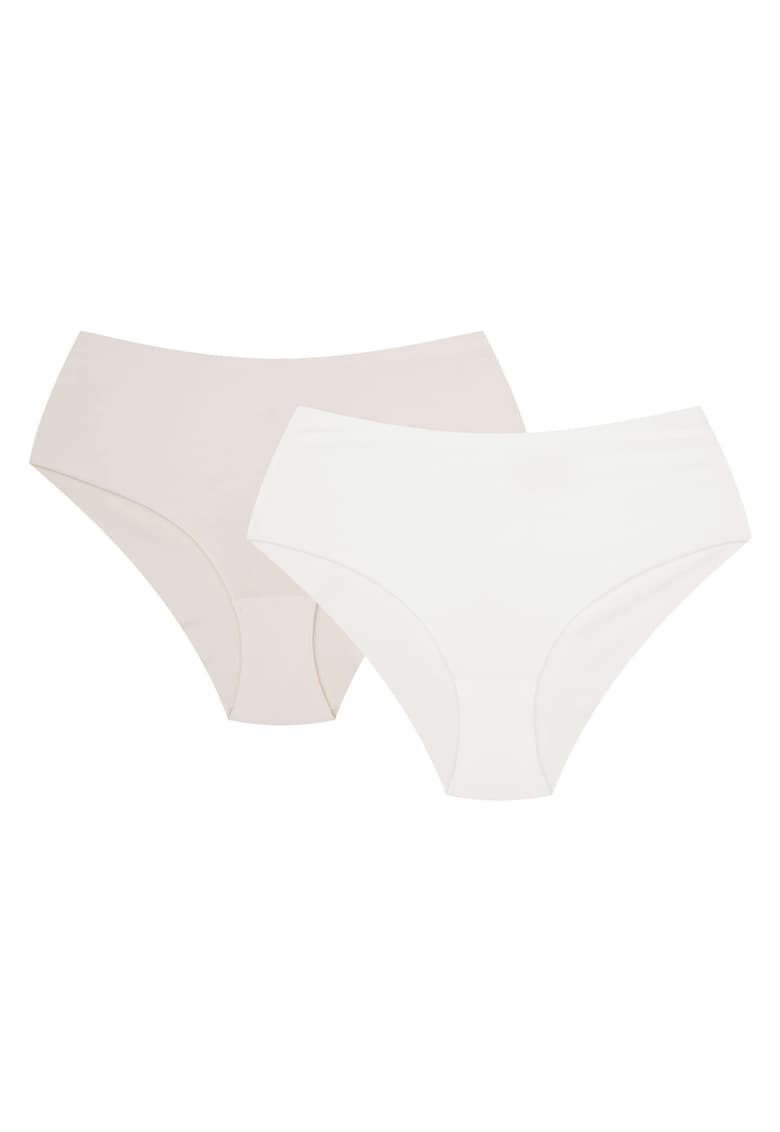 Chiloti cu talie inalta Bump  set din 2 perechi crem - bej