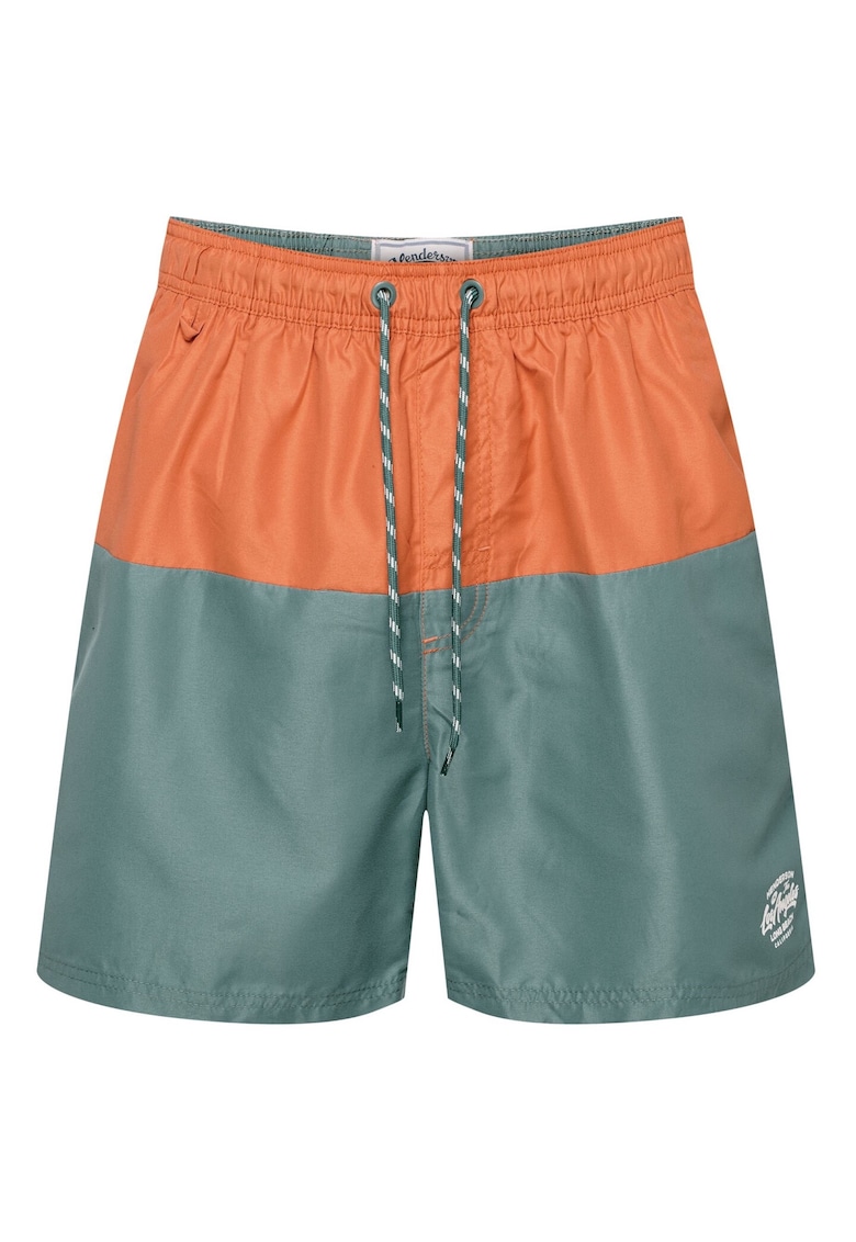 Pantaloni scurti de baie Resort portocaliu - verde marin 4XL