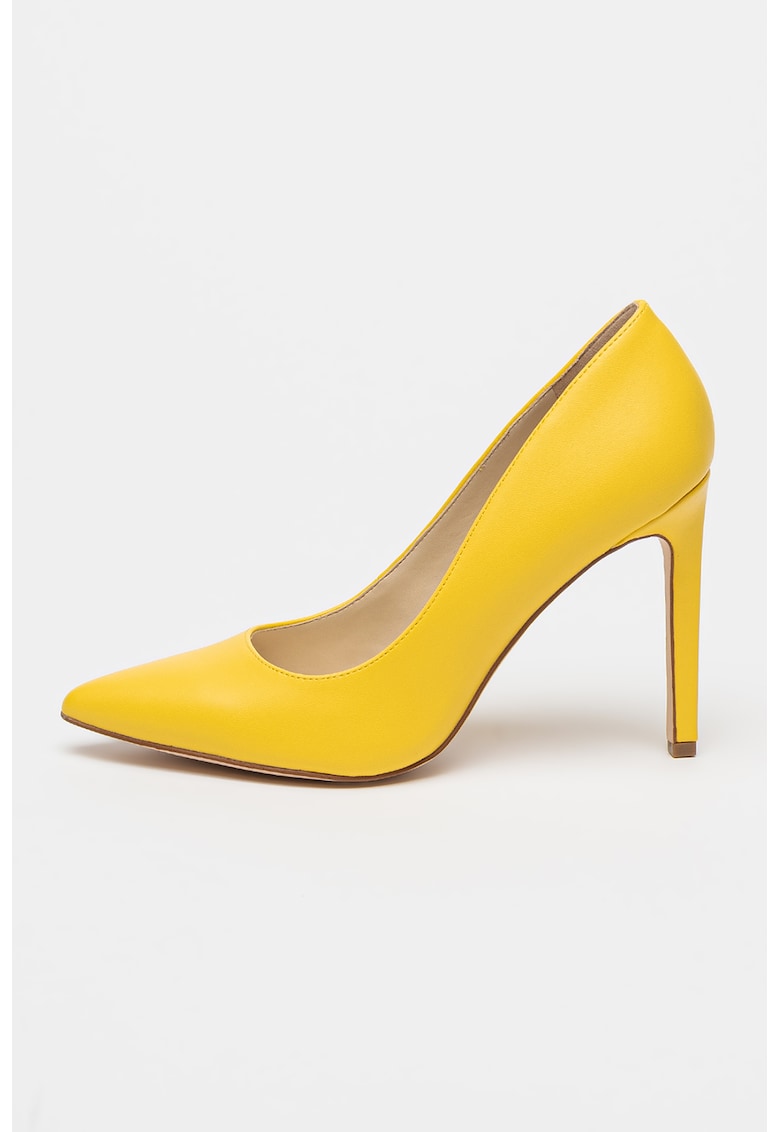 Pantofi cu varf ascutit si toc stiletto Tatiana - Galben