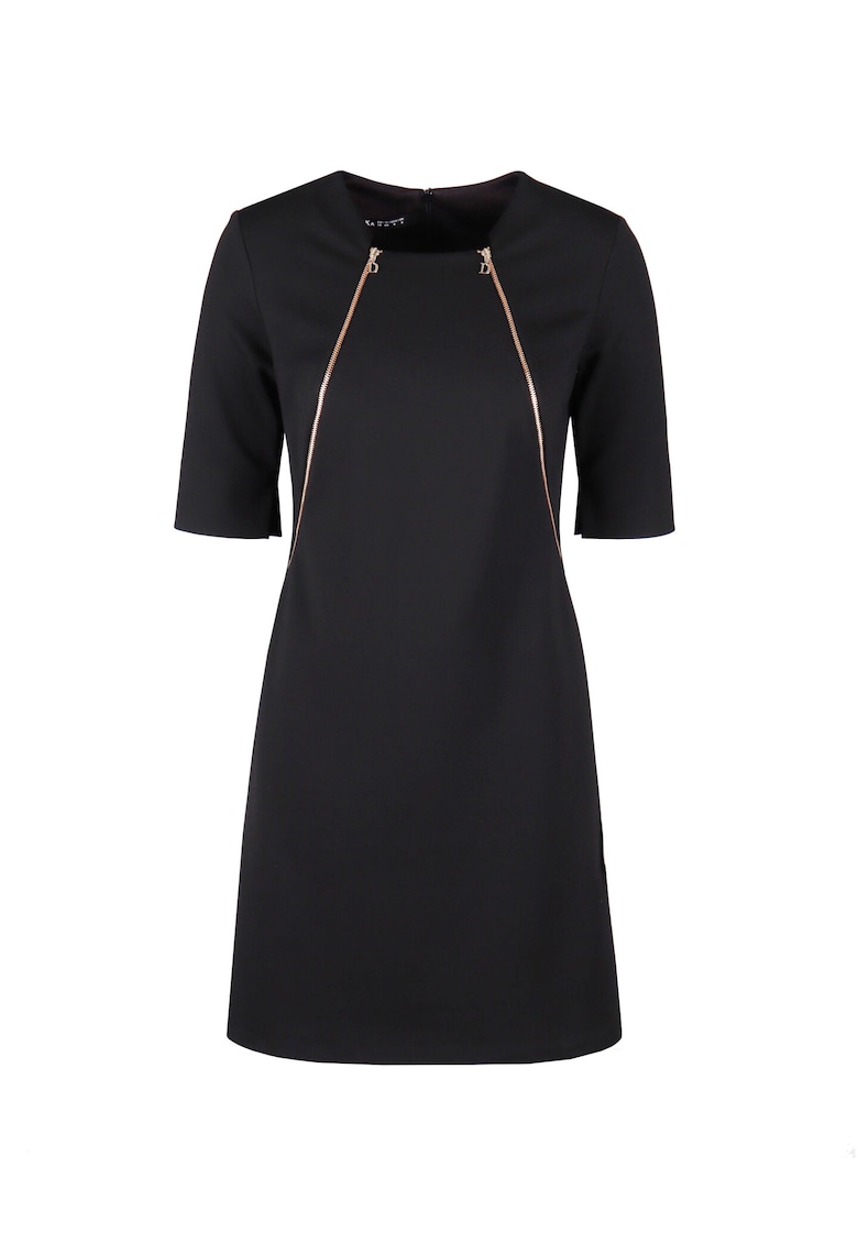 Rochie in A cu maneci medii - Negru