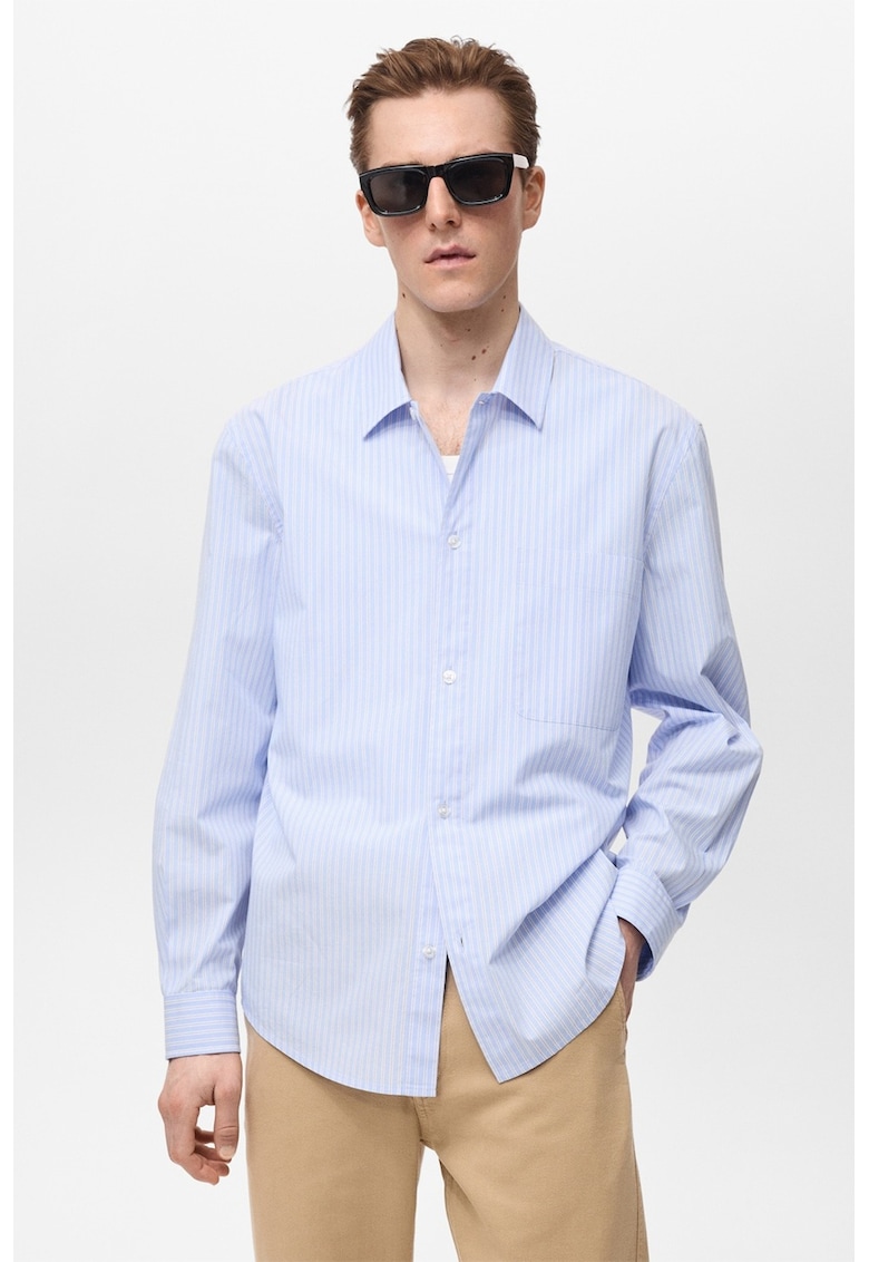 Camasa cu dungi si buzunar pe piept Camasa cu dungi si buzunar pe piept