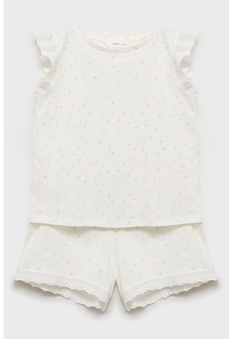 Pijama cu imprimeu floral si pantaloni scurti