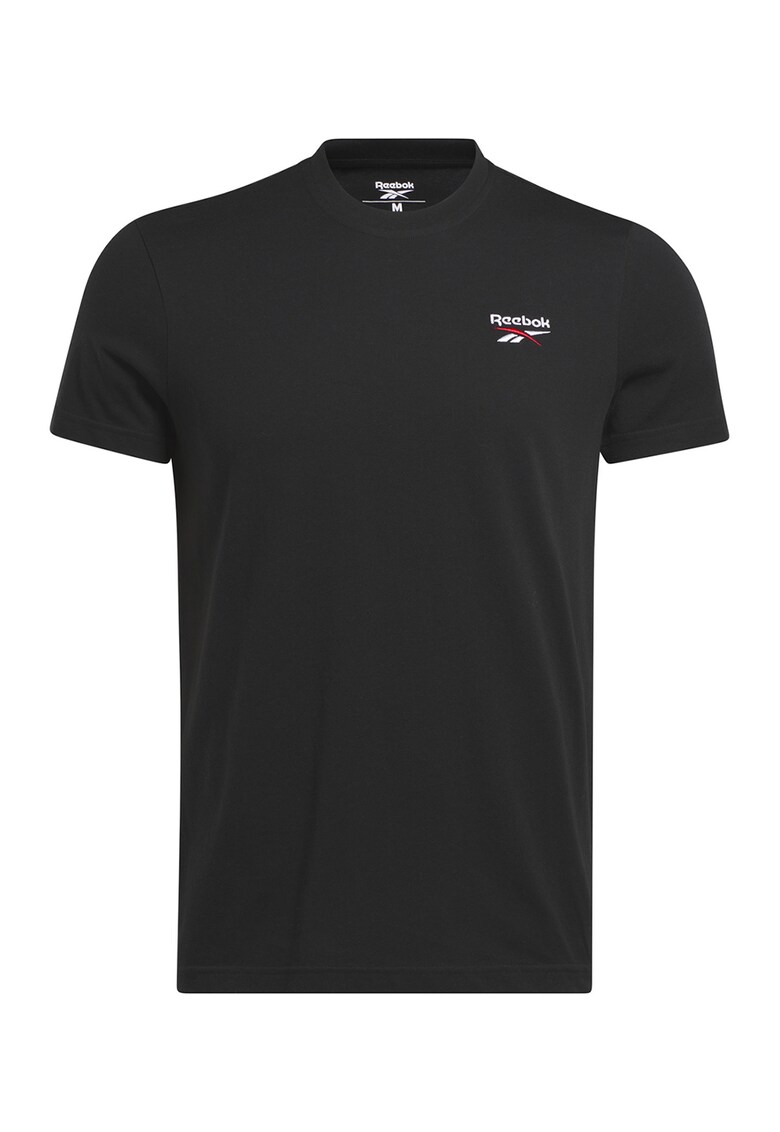 Tricou cu broderie logo pentru fitness Identity - Negru