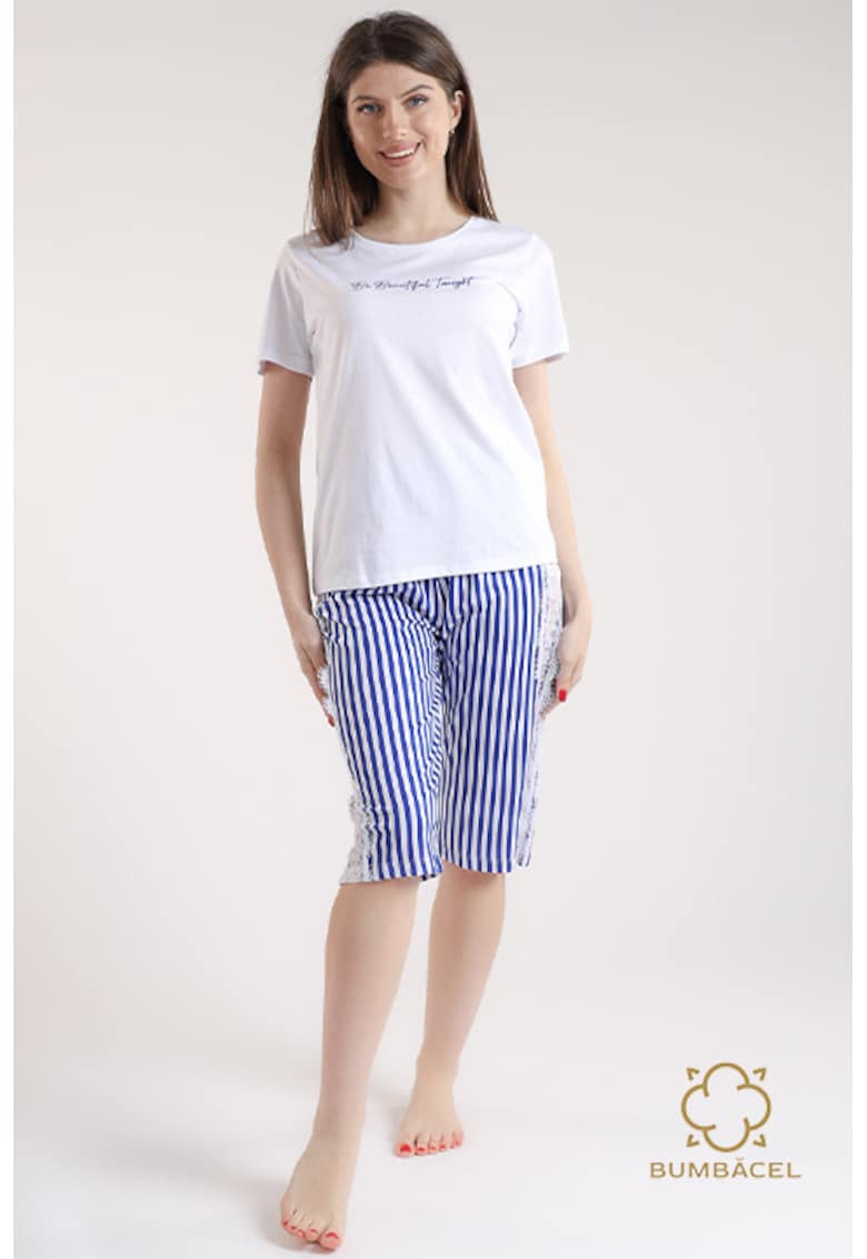Pijama pentru dame cu tricou si pantaloni scurti