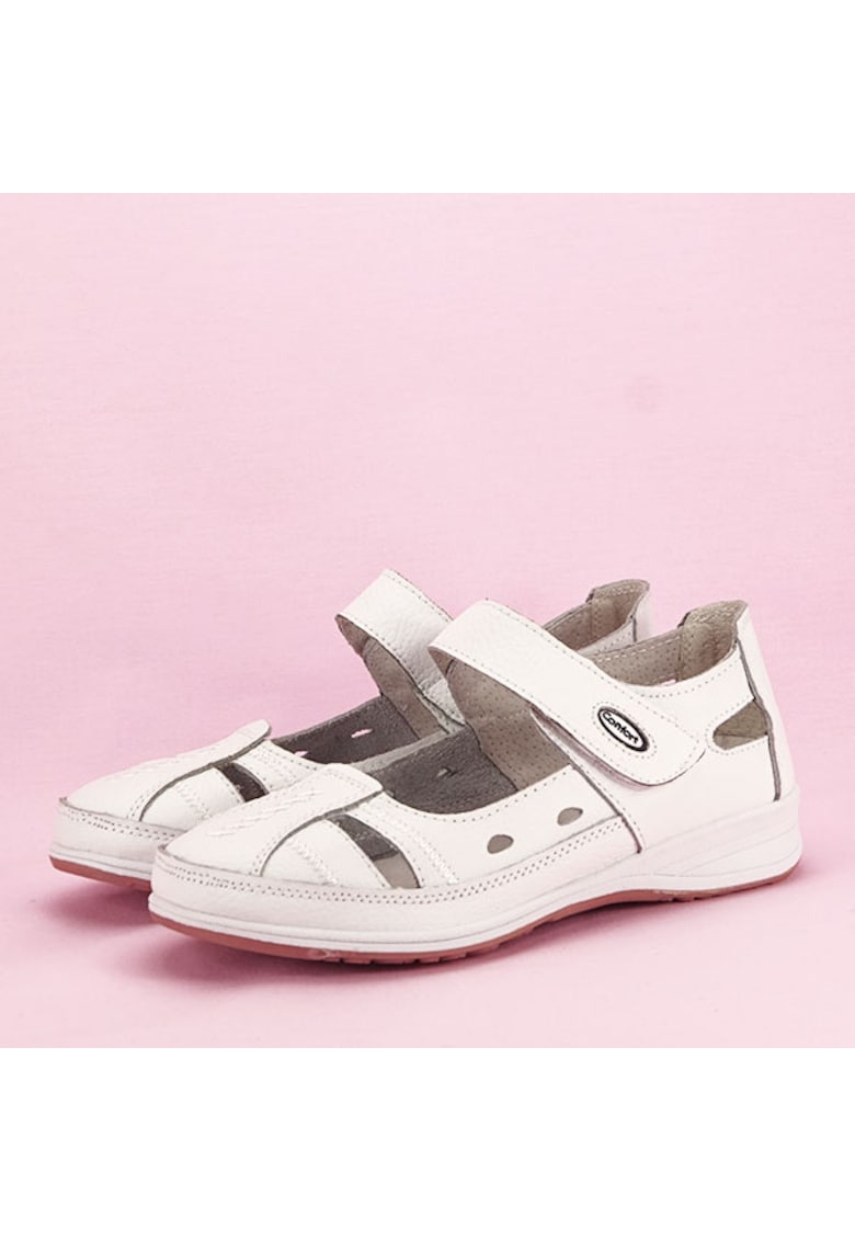 Balerini piele naturala Aurora alb M5 1669