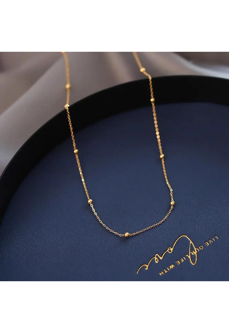 Colier auriu - din otel inoxidabil - delicat - suflat cu aur 18k - Berenika C11 Colier auriu - din otel inoxidabil - delicat - suflat cu aur 18k - Berenika C11