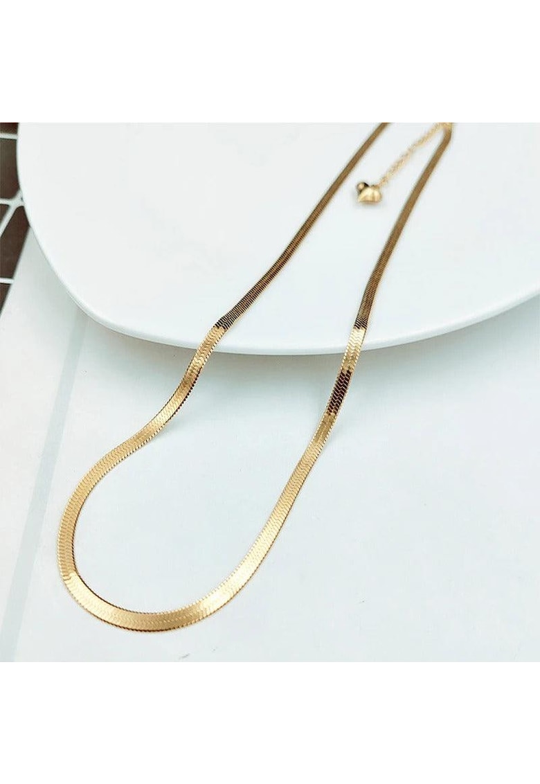 Colier auriu - din otel inoxidabil - stil sarpe - suflat cu aur 18k - Berga C11